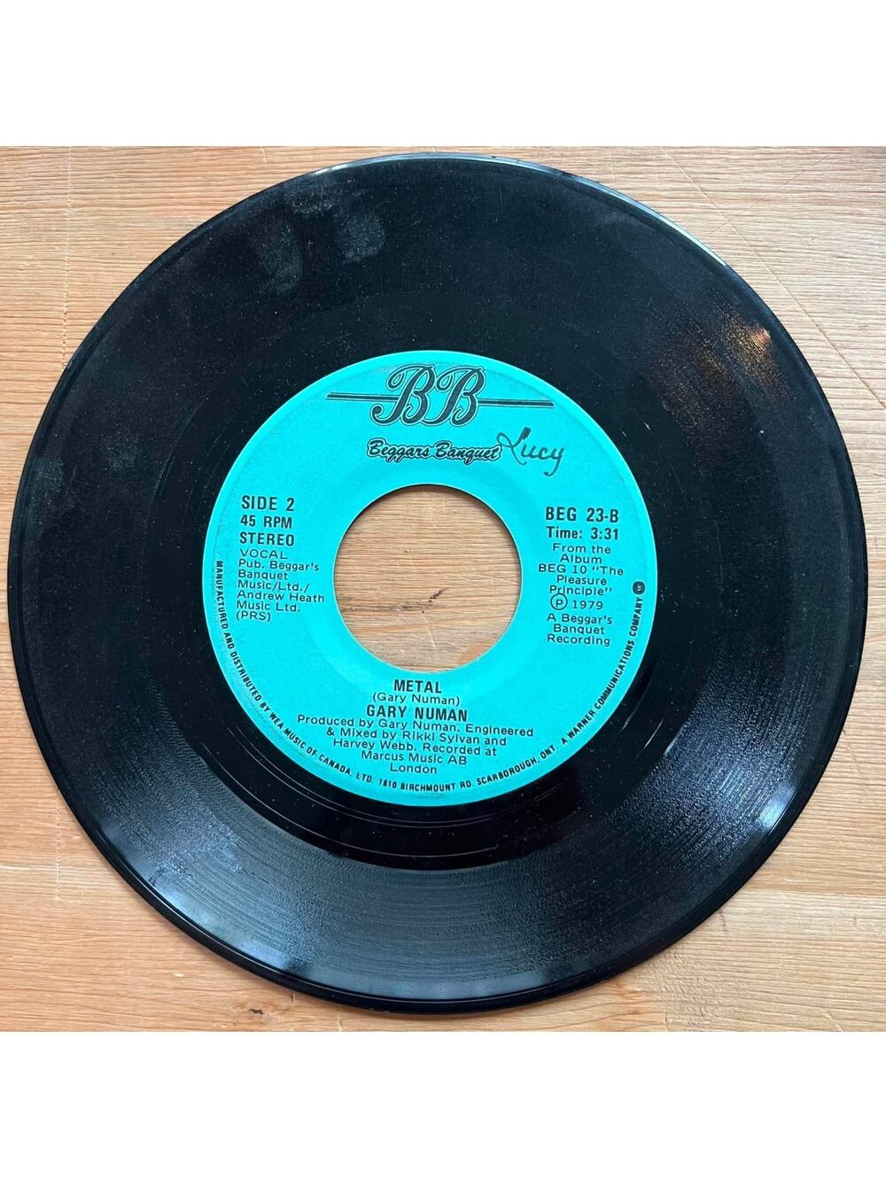 Gary Numan - Metal/Cars 45rpm VG+ R10